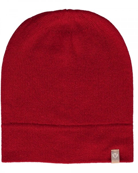 Knitted cap in pure cashmere cl.red One Size