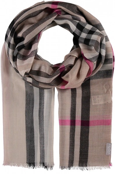 Cashmere pashmina with FRAAS Plaid taupe