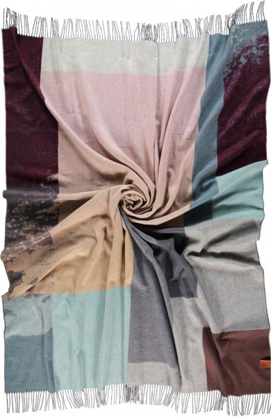 Sustainability Edition - Cashmink-blanket with colour block design - Made in Germany light turquoise