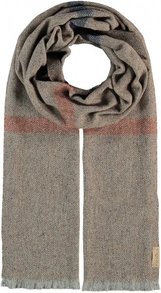 Sustainability Edition - Scarf with block-stripes in wool blend - Made in Germany