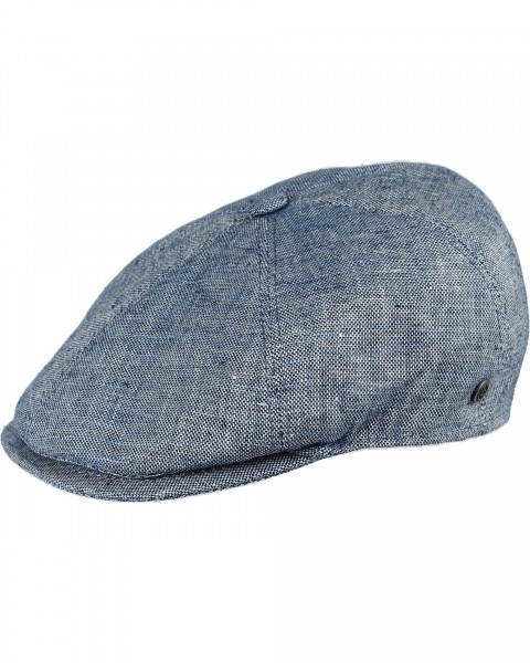 Flat cap in bakerboy-style in linen blend