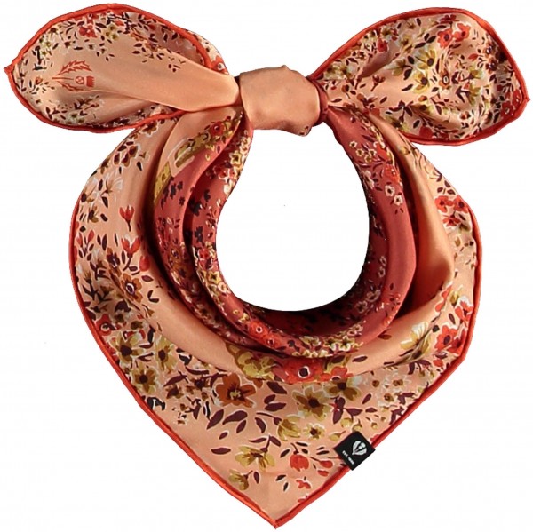 Neckerchief with flower-print made of pure silk