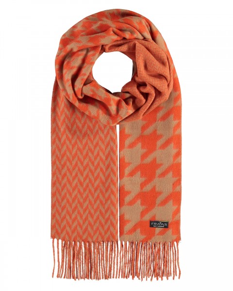 Cashmink-scarf with houndstooth-mix