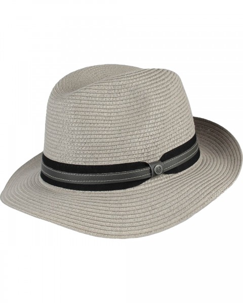 Einfarbiger Sommer-Fedora mit Leder-Hutband