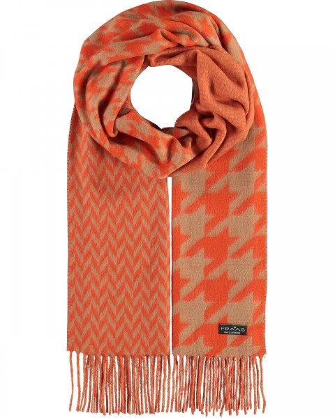 Cashmink-scarf with houndstooth-mix