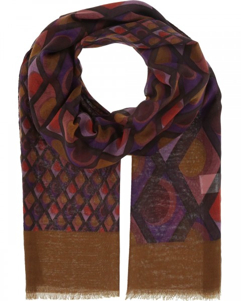 Sustainability Edition - Scarf with geometric patterns wild berry One Size