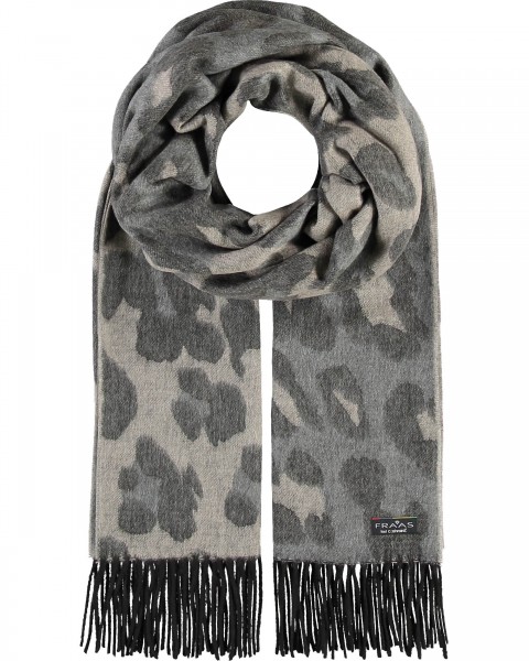 Two-coloured Cashmink scarf with leopard-design