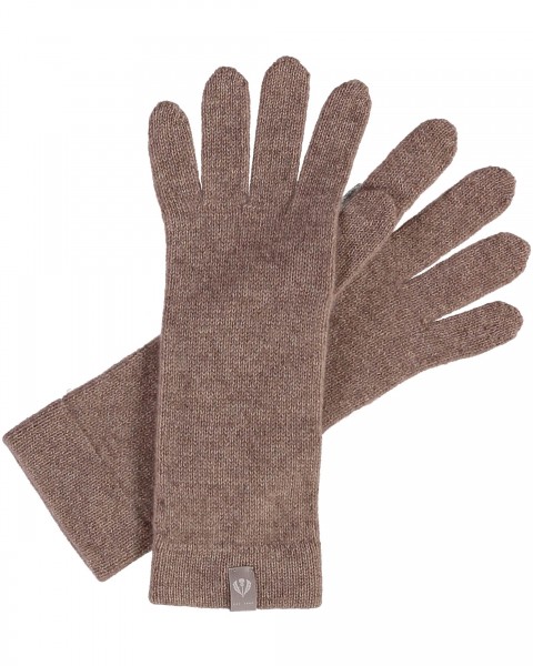 Pure Cashmere Knitted Gloves taupe One Size