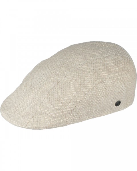 Uni-coloured flat cap in linen blend