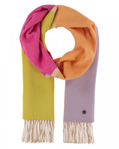 Sustainability Edition - Wool scarf with block stripes - Made in Germany diva pink One Size