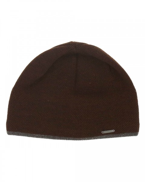 Knitted cap with colour contrasting brim pepper One Size