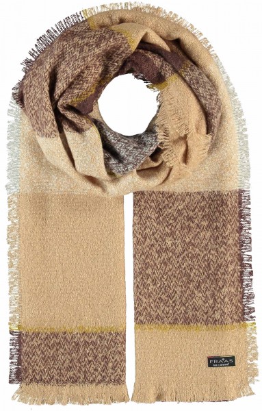 Cashmink®-Stole with colour block - Made in Germany