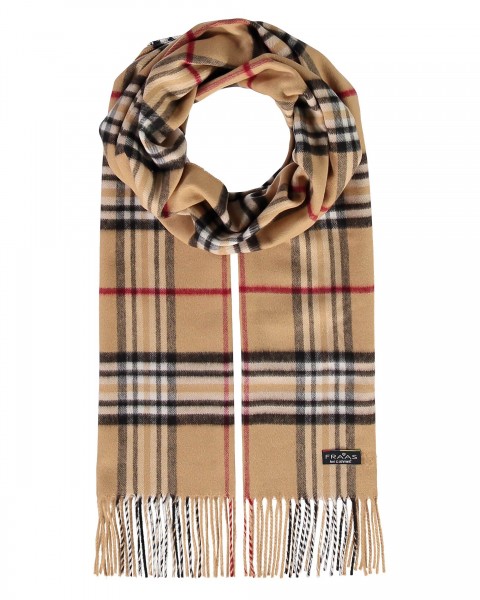 Cashmink-scarf with FRAAS Plaid - Made in Germany camel One Size