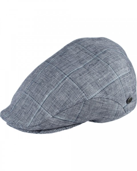 Checkered flat cap made of pure linen