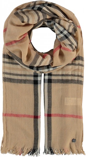 Soft stole in wool blend with FRAAS Plaid