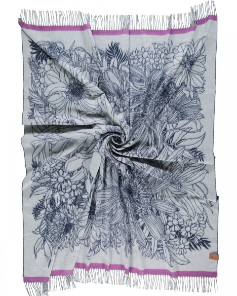 Sustainability Edition - Cashmink-Decke mit Blumen-Design - Made in Germany