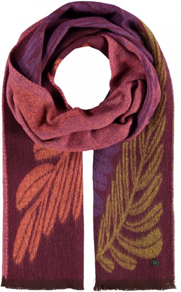 Sustainability Edition - Wool Scarf with leaf-design - Made in Germany burgundy
