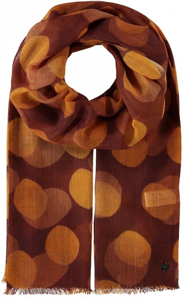 Wool Scarf with dot-print red chestnut
