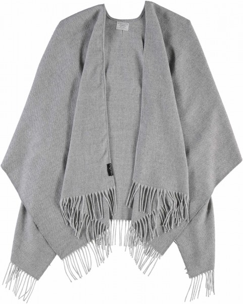 Unicoloured poncho made of pure polyacrylics - Made in Germany lt.grey