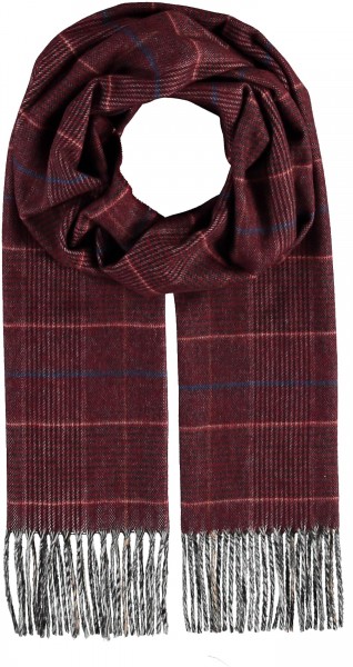 Glencheck Cashmink® scarf - Made in Germany burgundy