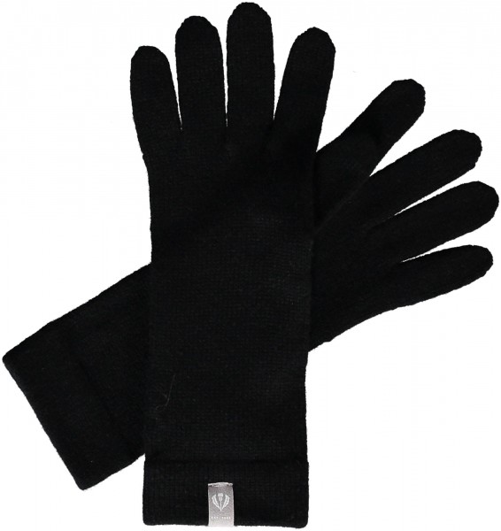Knit gloves in pure cashmere black One Size