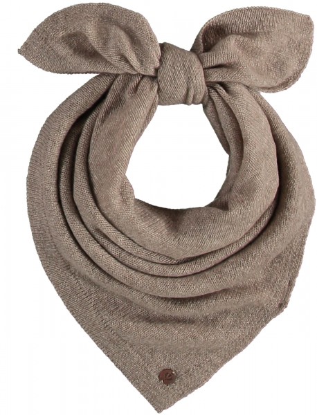 Knitted bandana in pure cashmere taupe