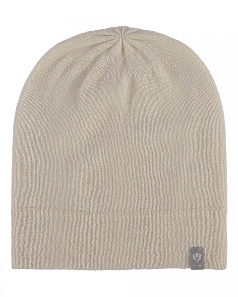 Knitted cap in pure cashmere off white One Size