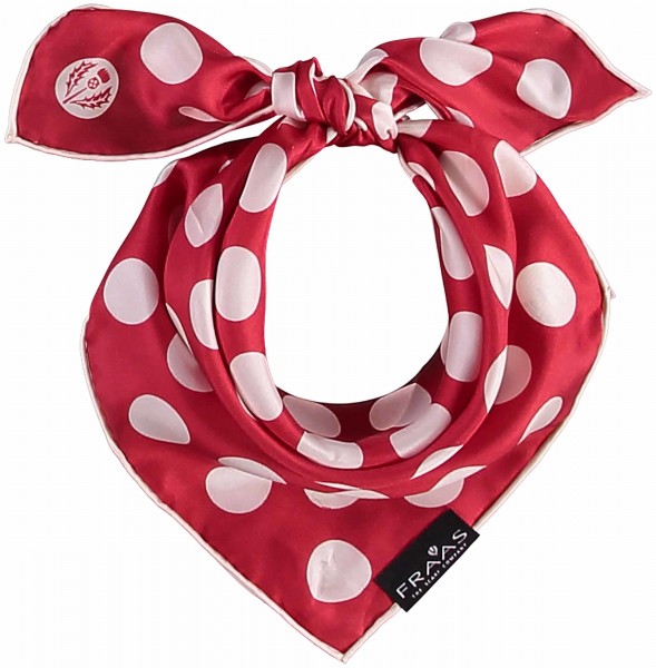 Classic square with polka dot print, in pure silk cl.red