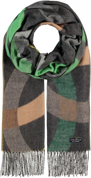 Cashmink®-Scarf with XL-circles - Made in Germany cyber green