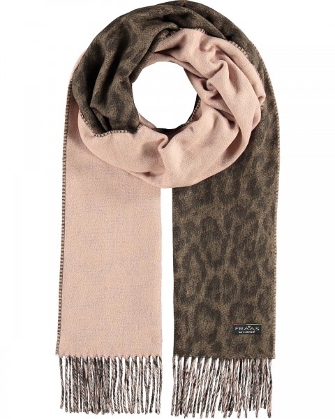 Doubleface Cashmink-scarf with leopard-design