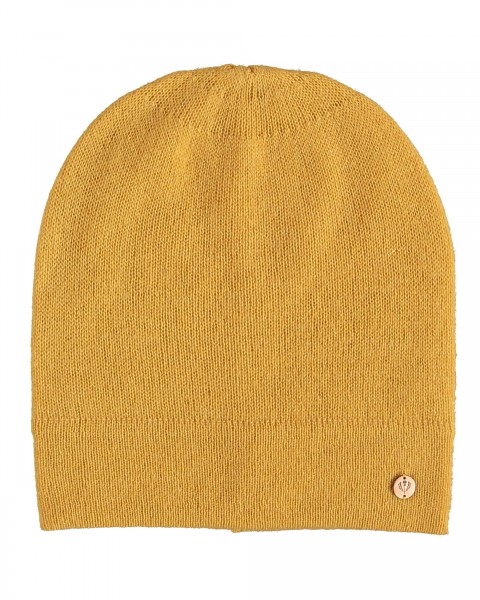 Knitted cap in pure cashmere Honey One Size
