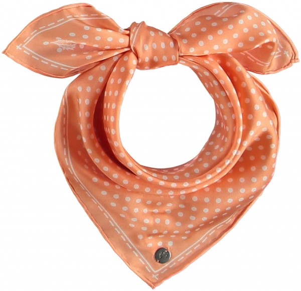 Dotted neckerchief made of pure silk orange One Size
