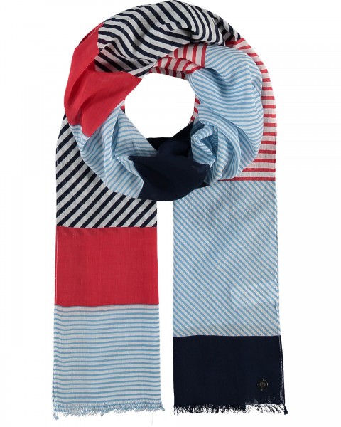 Cotton scarf with colour blocking design