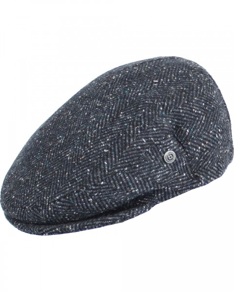 Flat cap in herringbone-pattern with British flair denim 56