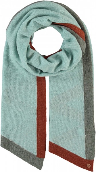 Knitted scarf in pure cashmere powder mint