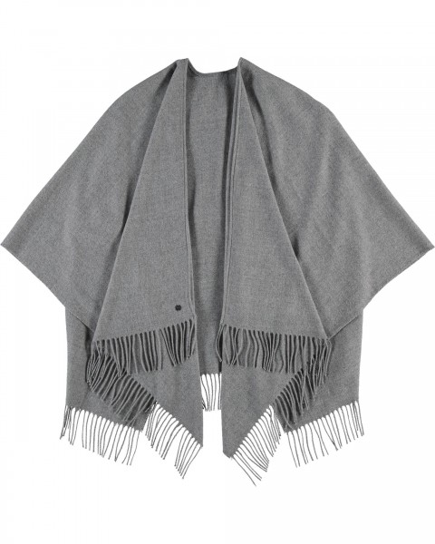Unicoloured poncho made of pure polyacrylics - Made in Germany morning grey One Size