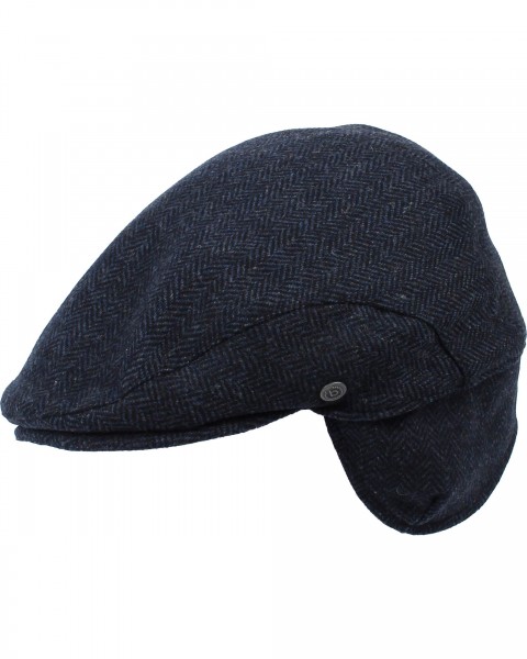 Flat cap with herringbone-design made of pure wool