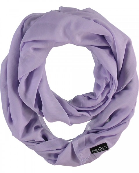Unicoloured loop in cotton-silk blend
