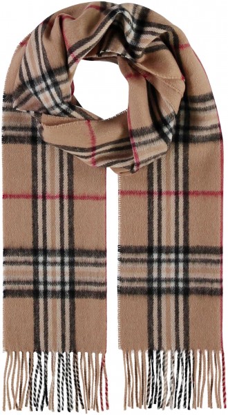 Scarf in cashmere/wool blend - The FRAAS Plaid camel