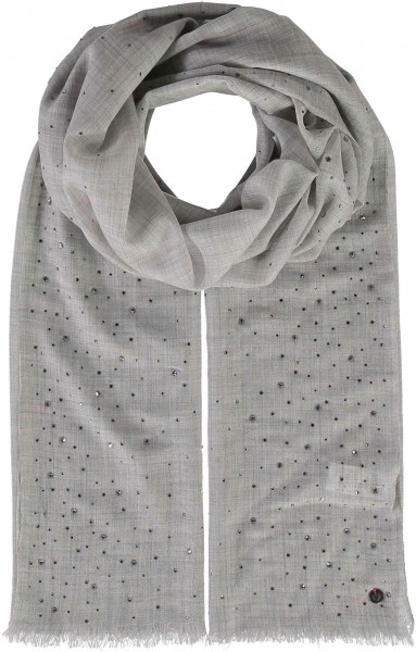 Stole with rhinestones in cashmere blend