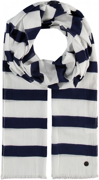 Cotton scarf with maritime stripes