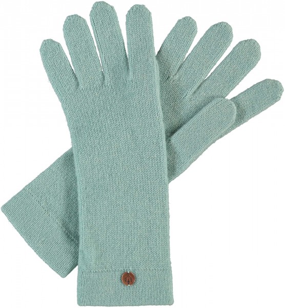 Knit gloves in pure cashmere powder mint