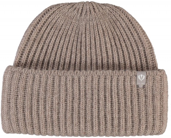 Pure cashmere knit hat taupe