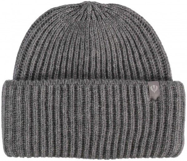 Pure cashmere knit hat mid grey