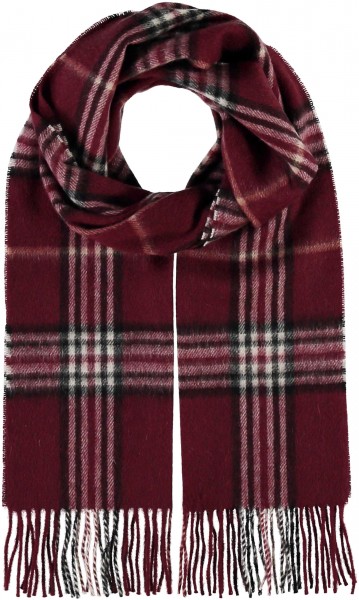 Scarf in cashmere/wool blend - The FRAAS Plaid wine