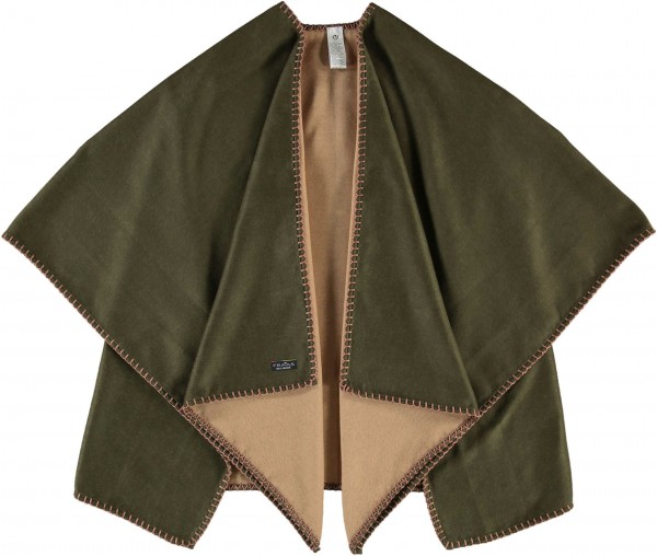 Sustainability Edition - Cashmink®-Poncho - Made in Germany dark olive
