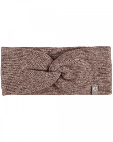 Pure cashmere knit headband taupe One Size