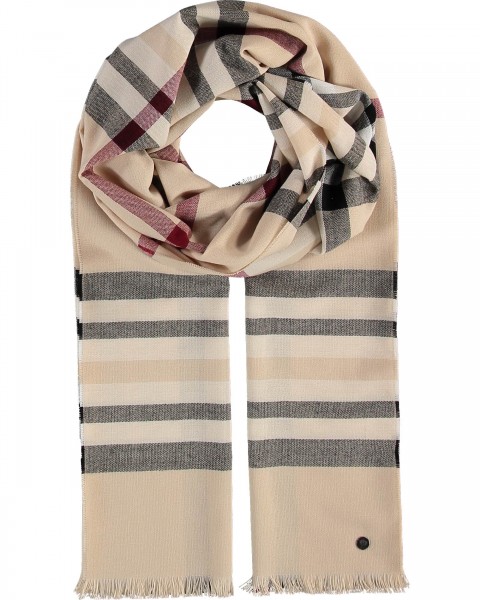 Stole with FRAAS Plaid - Made in Germany beige One Size