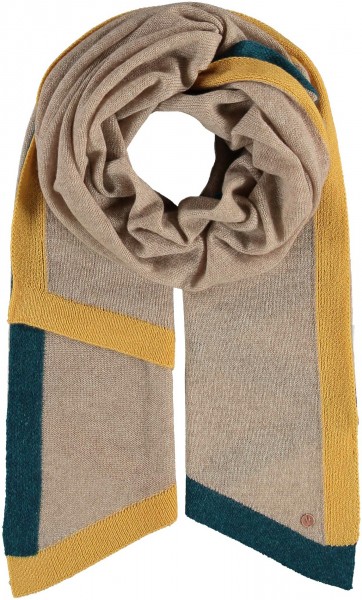 Knitted scarf in pure cashmere taupe
