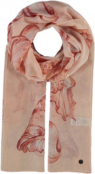 Stole with seashell design in silk blend